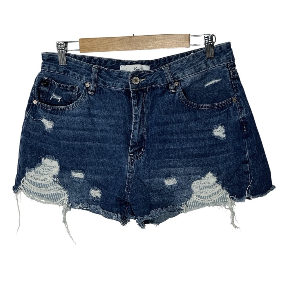 KanCan Jean Shorts Women's Size 30‎ Blue Stretch Distressed Classic Beach Summer